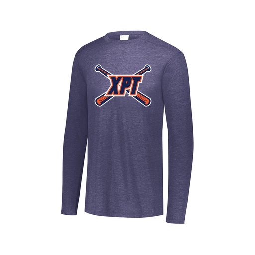 [FTLCUBNV-AXS-LOGO1] Decker Men's Tri-Blend T-Shirt - Long Sleeve (Adult XS, Navy)